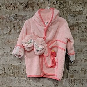 Pink robe and slippers